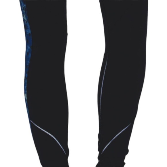 Lululemon Rain-On Train-On Women's Black Blue Full Length Leggings Size 8 - Picture 10 of 13